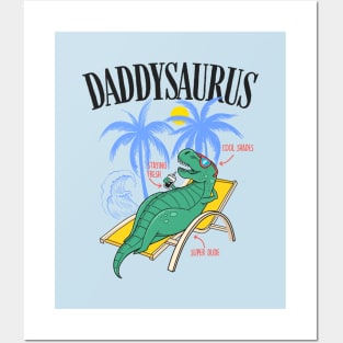 Father's Day Gift Daddysaurus T-rex Funny Dinosaur Daddysaurus Posters and Art
